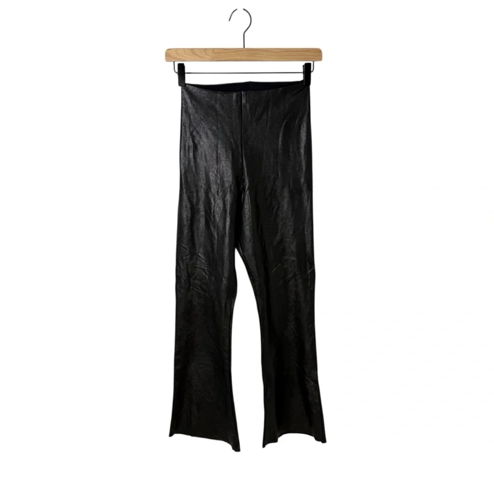 Commando Faux Leather Cropped Flare Leggings Black Size Medium SLG33 - Picture 3 of 8